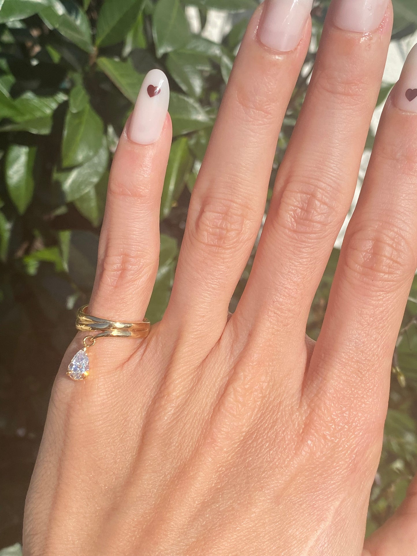Baby : 14k Gold Dancing Pear Diamond Pinky Ring