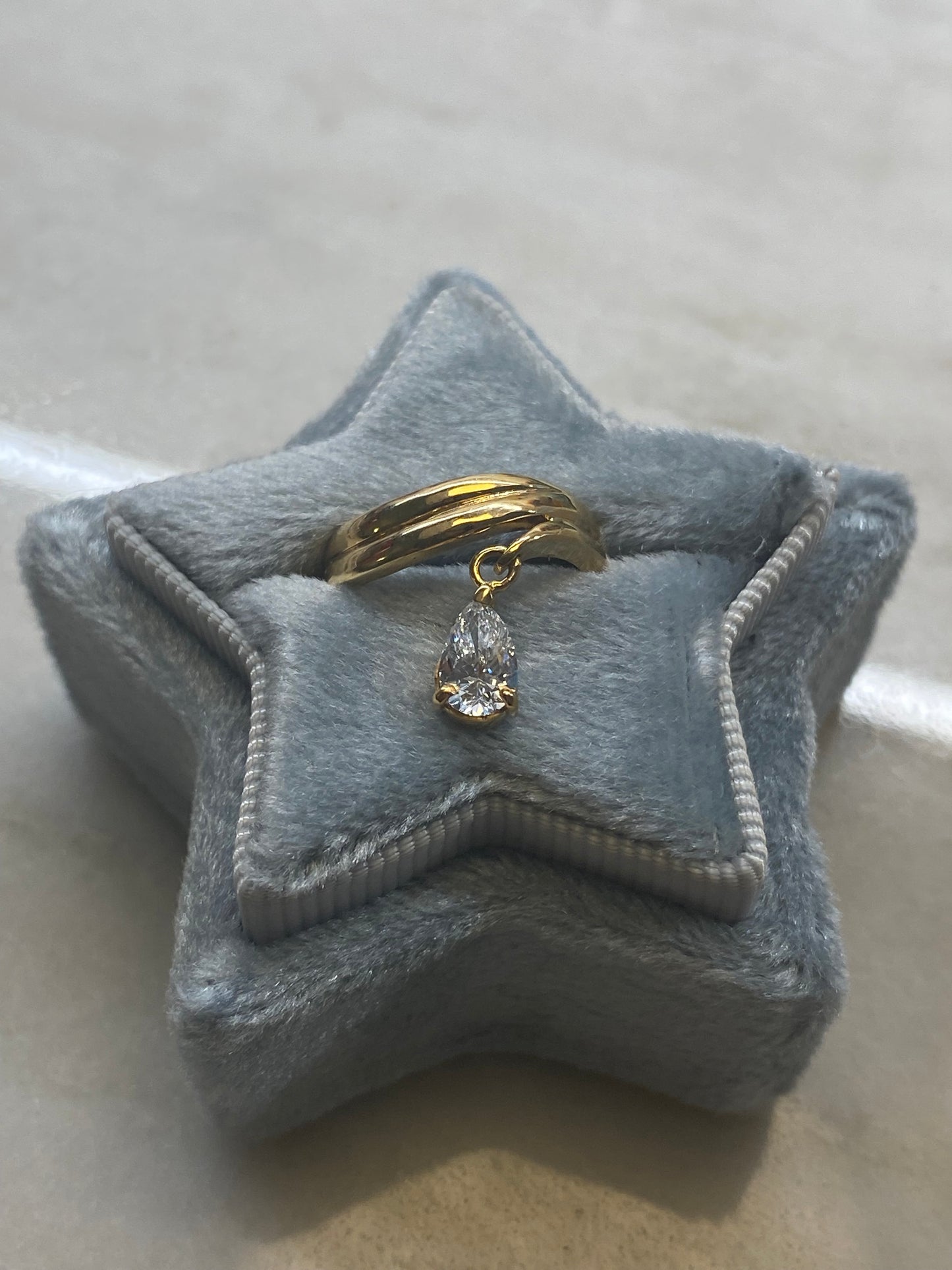 Baby : 14k Gold Dancing Pear Diamond Pinky Ring