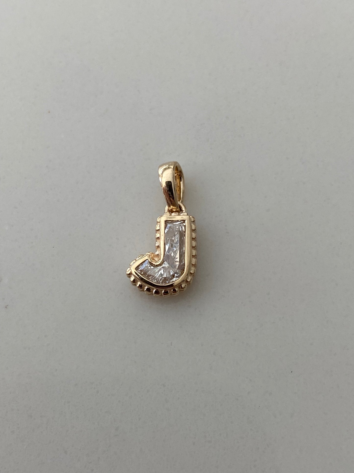 14k Gold Lab Diamond Initial Letter Pendant