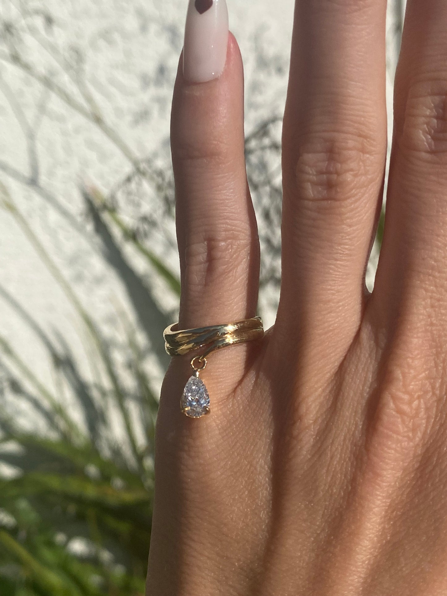 Baby : 14k Gold Dancing Pear Diamond Pinky Ring