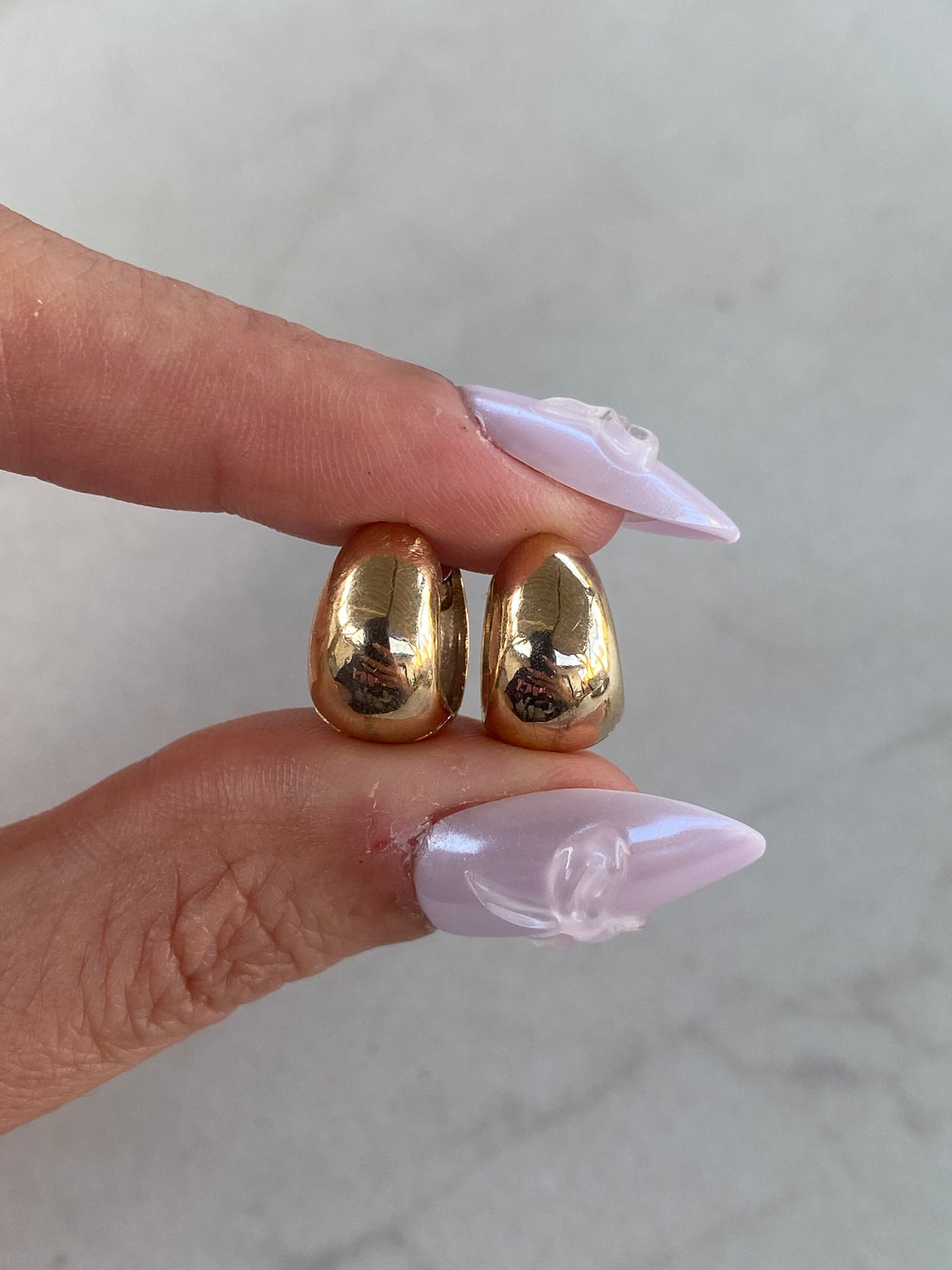 14k Gold Lab Diamond Reversible Chubby Huggie Earrings