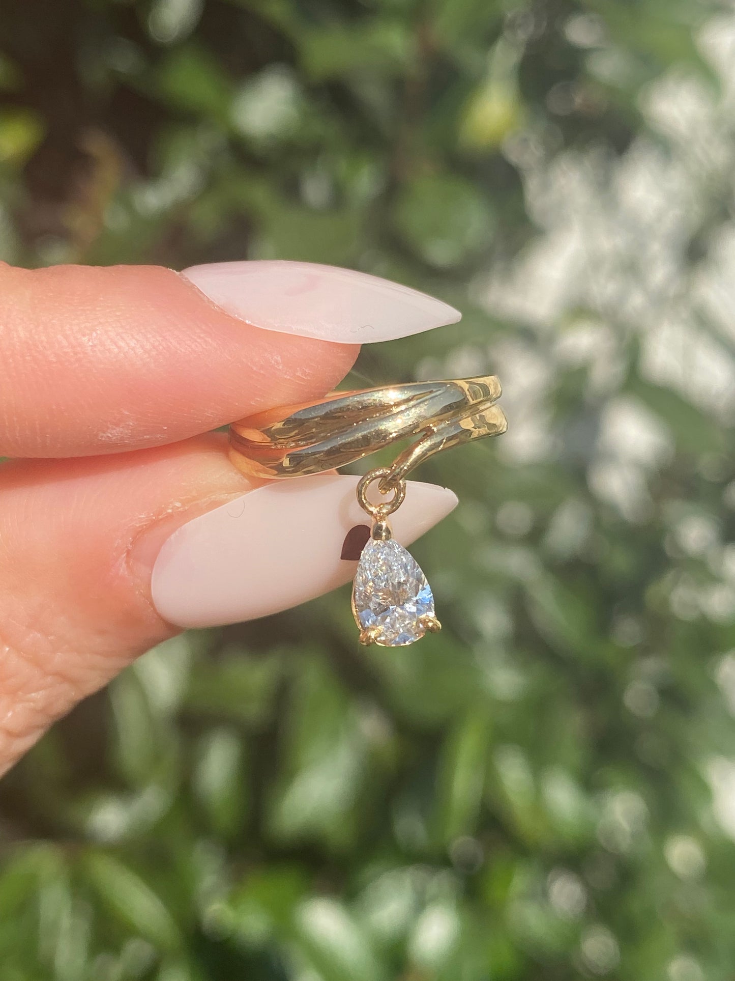 Baby : 14k Gold Dancing Pear Diamond Pinky Ring