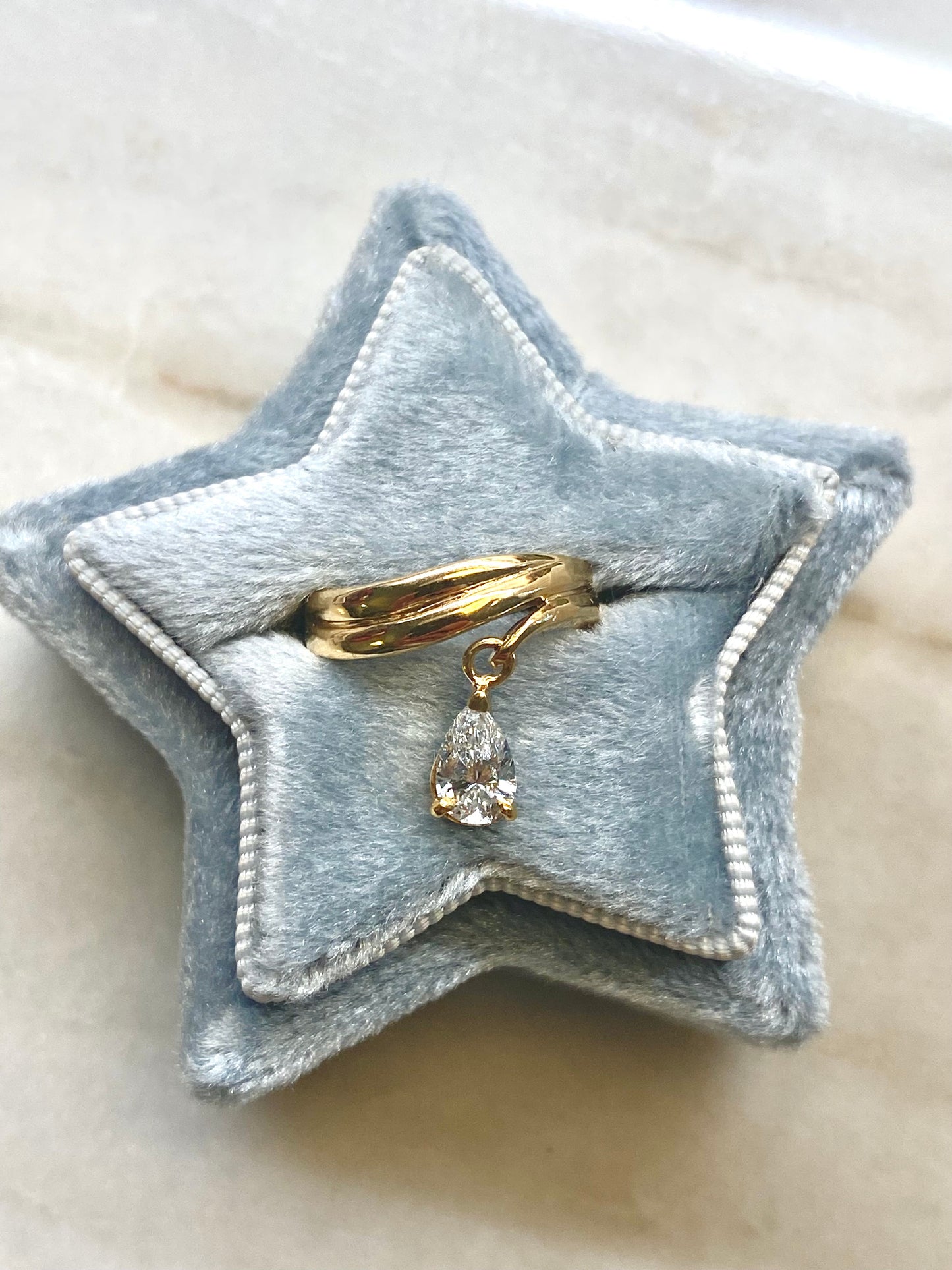 Baby : 14k Gold Dancing Pear Diamond Pinky Ring