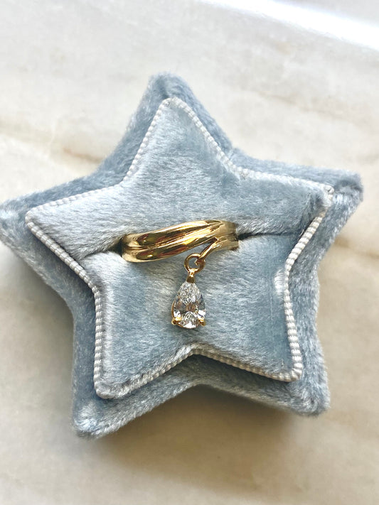 Baby : 14k Gold Dancing Pear Diamond Pinky Ring