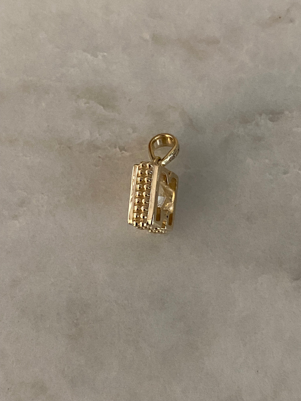 14k Gold Lab Diamond Initial  M Letter Pendant