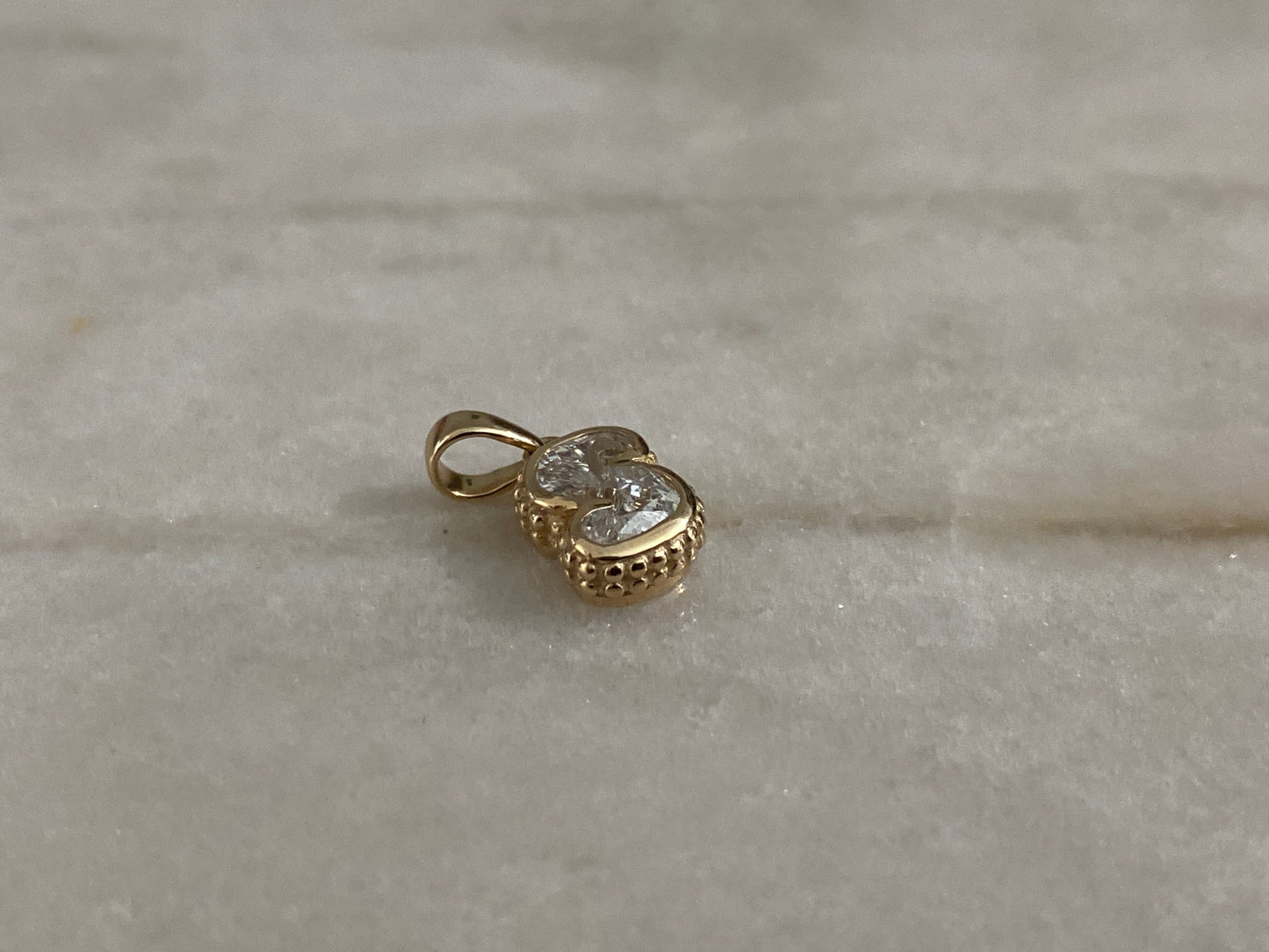 14k Gold Lab Diamond Initial S Letter Pendant