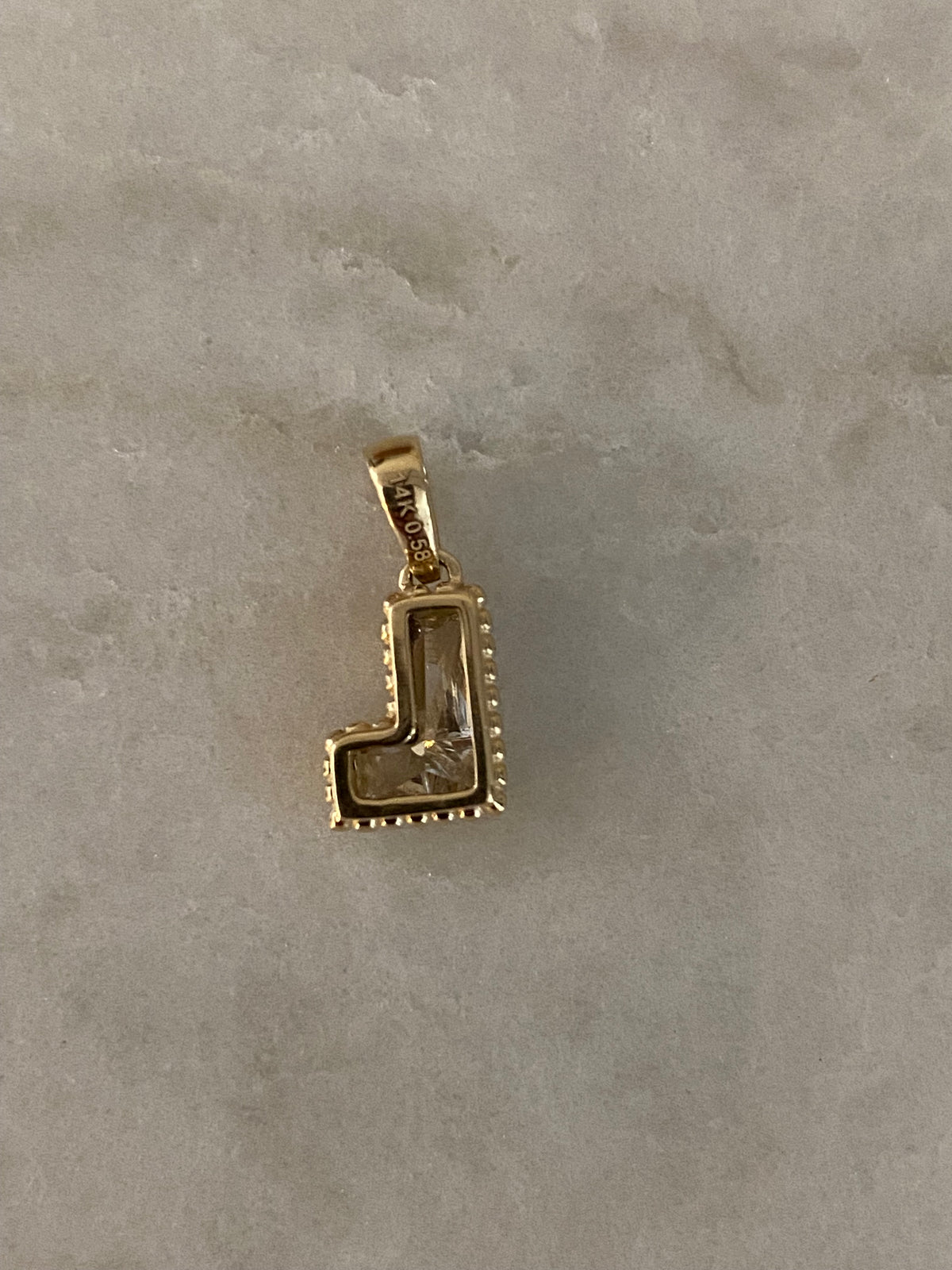 14k Gold Lab Diamond Initial  L Letter Pendant