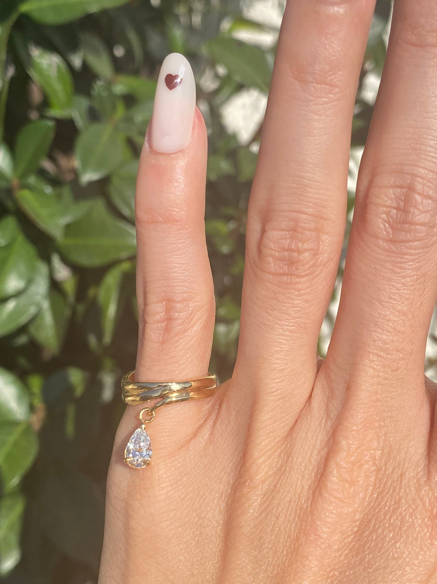 Baby : 14k Gold Dancing Pear Diamond Pinky Ring